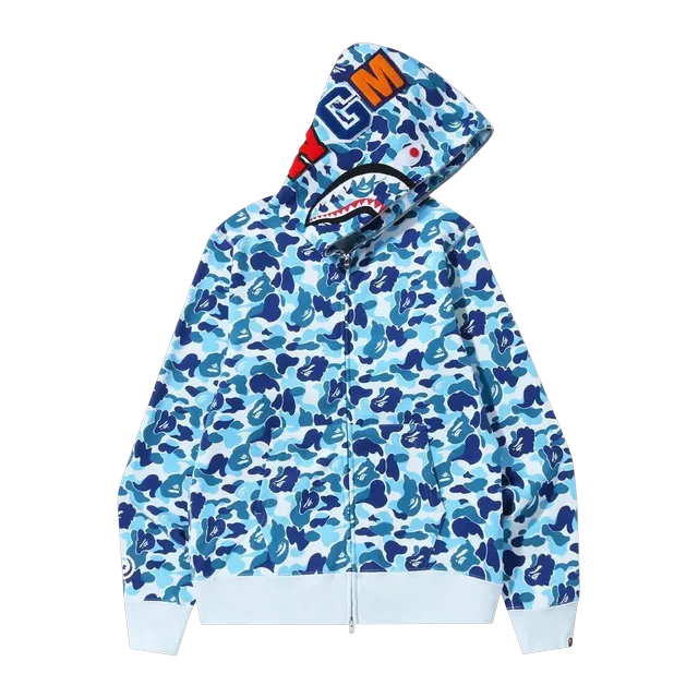 BAPE Abc Camo Shark Full Zip Hoodie Blue — Authentic Hoodies & Sweats at CLZTURE