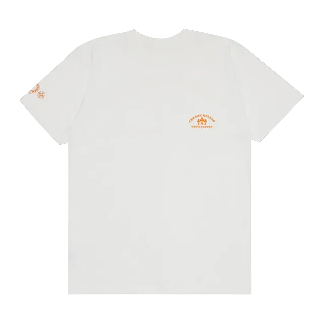 Chrome Hearts Triple Cross T-Shirt White/Orange — Authentic Chrome Hearts in stock at CLZTURE