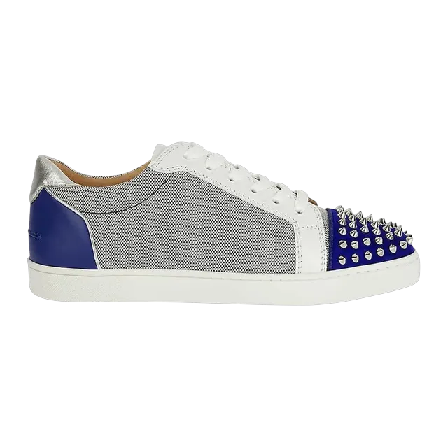 Christian Louboutin Seavaste Spikes Orlato Flat Version Blue — Authentic Shoes & Footwear at CLZTURE