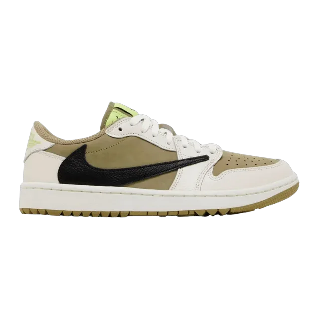 Travis Scott X Jordan 1 Low Golf Neutral Olive — Authentic Jordan at CLZTURE