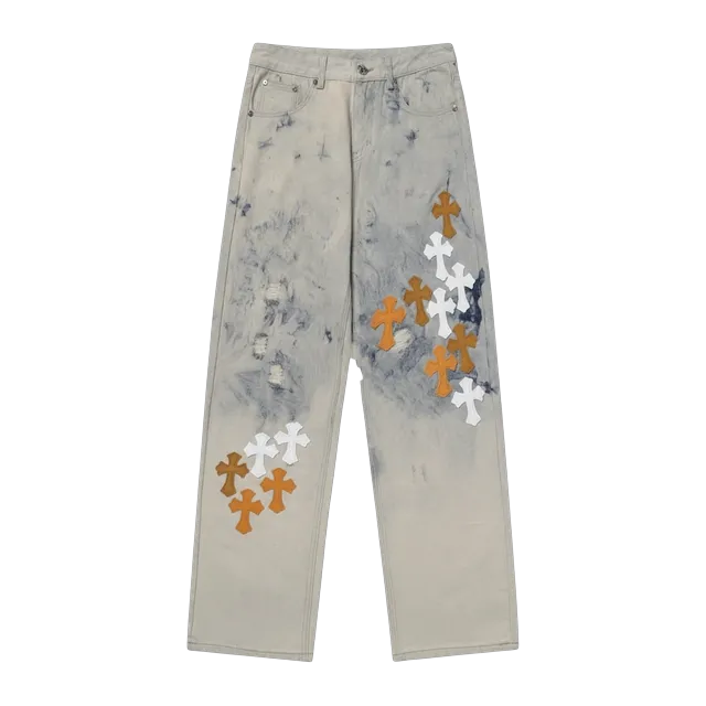 Chrome Hearts Cross Patch Jeans Orange — Authentic Chrome Hearts in stock at CLZTURE