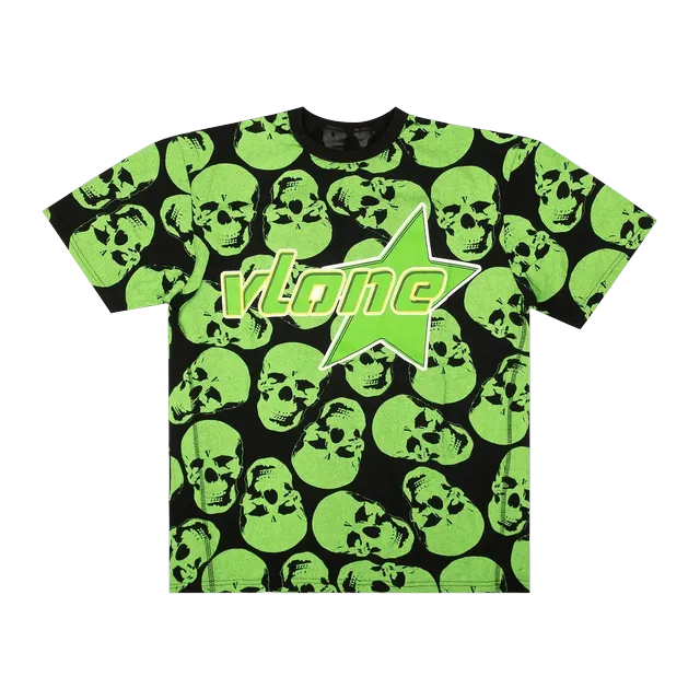 Vlone Crypt Shorts-Sleeve T-Shirt Black/Green — Authentic Vlone in stock at CLZTURE
