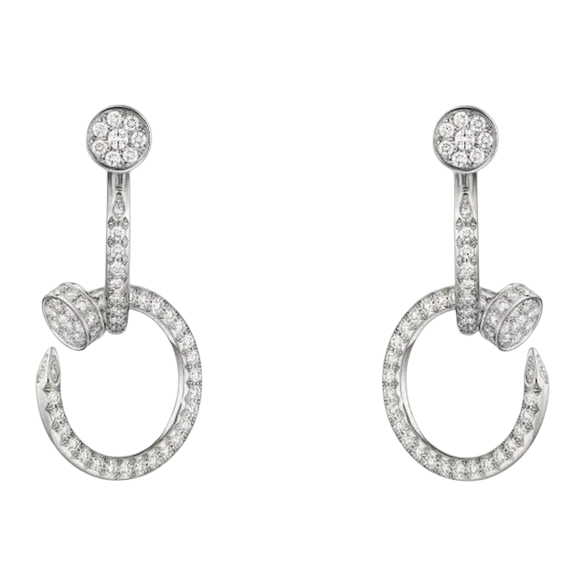 Cartier Earrings Juste Un Clou Double Semi-Pavées Silver — Authentic Jewelry at CLZTURE