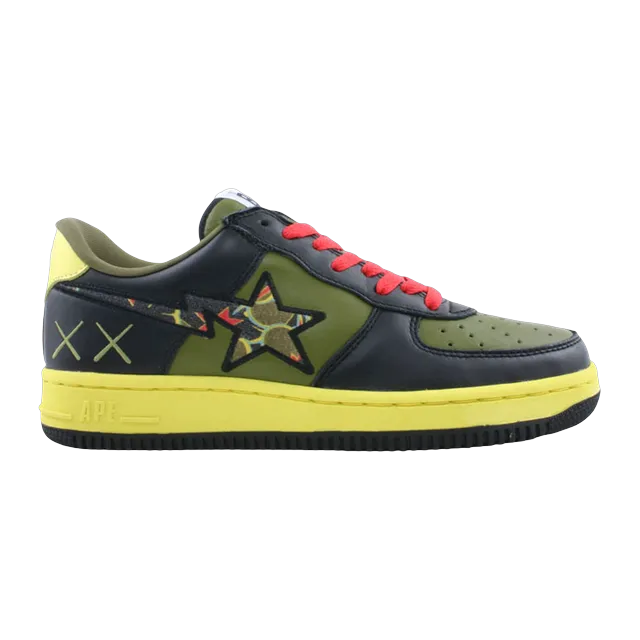 BAPE Kaws x Bapesta Fs-001 Low Olive Black — Authentic Shoes & Footwear at CLZTURE