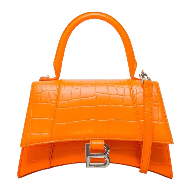 Balenciaga Hourglass Top Xs 19Cm Croco Pop Orange — Authentic Bags & Luggage at CLZTURE