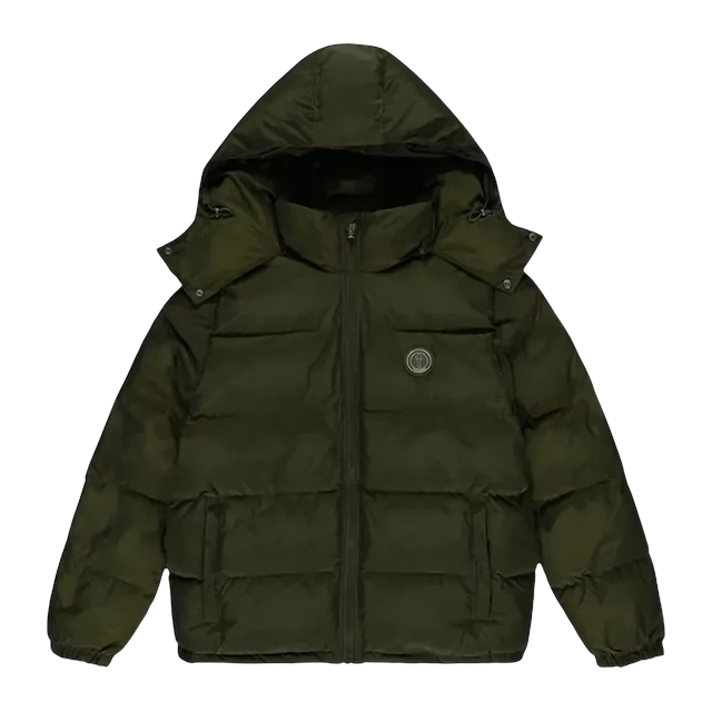 Trapstar Irongate Detachable Hooded Puffer Olive — Authentic Jackets & Outerwear at CLZTURE