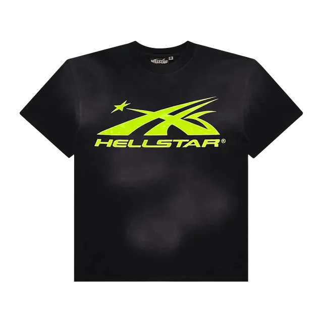 Hellstar Sports Core Gel Logo T-Shirt Black/Light Green — Authentic T-Shirts at CLZTURE