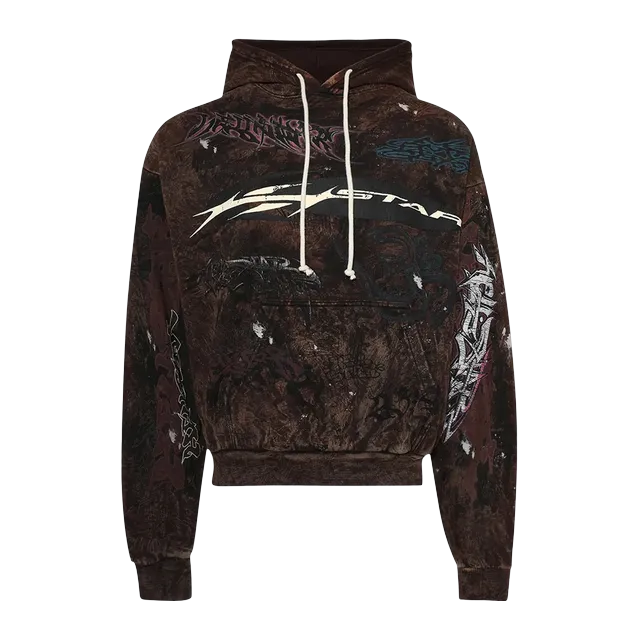 Hellstar Graffiti Hoodie Brown — Authentic Hoodies & Sweats at CLZTURE