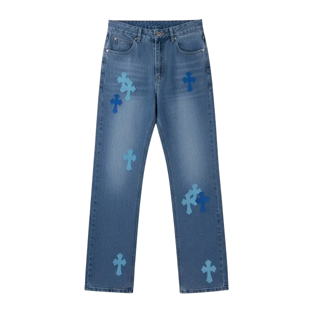 Chrome Hearts Cross Patch Jeans Blue — Authentic Chrome Hearts in stock at CLZTURE