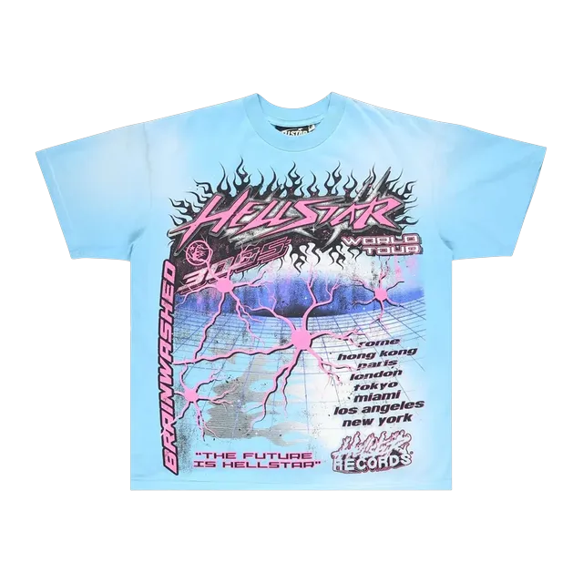Hellstar Neuron T-Shirt Light Blue — Authentic Hellstar in stock at CLZTURE