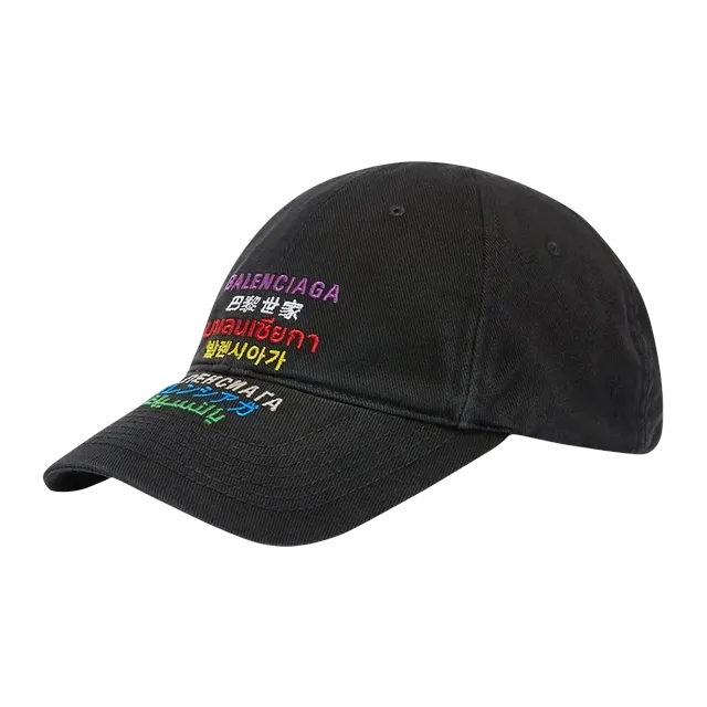 Balenciaga Languages Logo Cap Black/Multicolor — Authentic Balenciaga in stock at CLZTURE