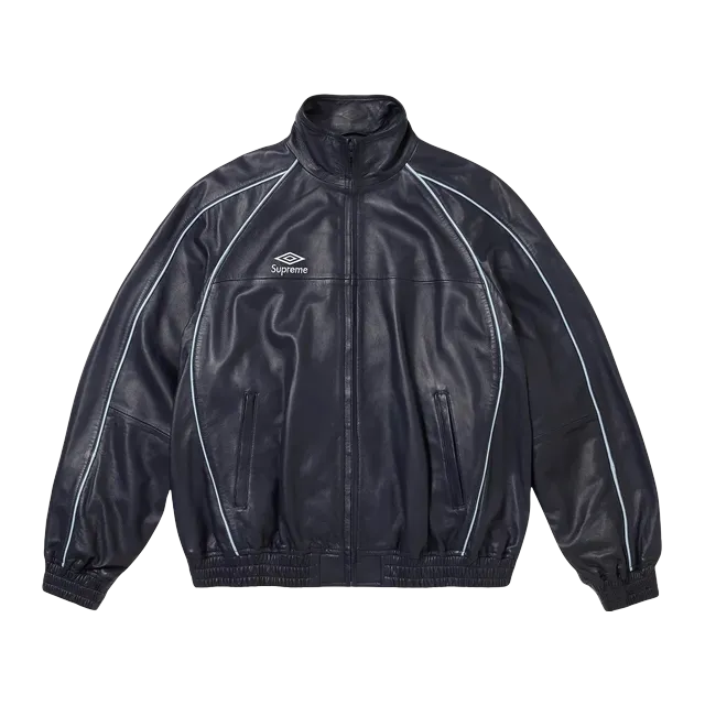 Supreme Umbro x Leather Track Jacket Navy — Authentic Jackets & Outerwear at CLZTURE