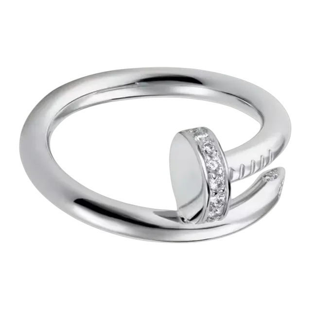 Cartier Ring Juste Un Clou Classique Diamants Silver — Authentic Rings at CLZTURE