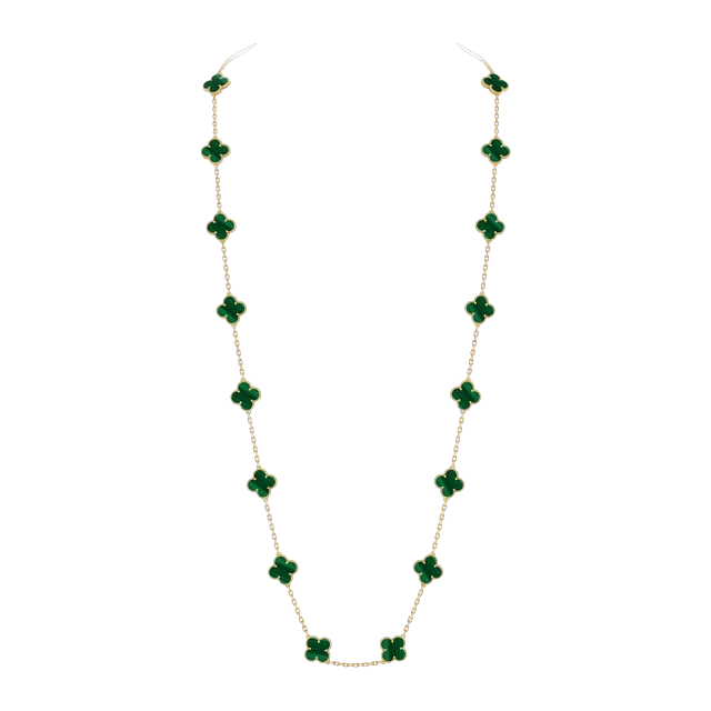 Van Cleef & Arpels Vintage Alhambra 20 Motifs Malachite Gold — Authentic Jewelry at CLZTURE
