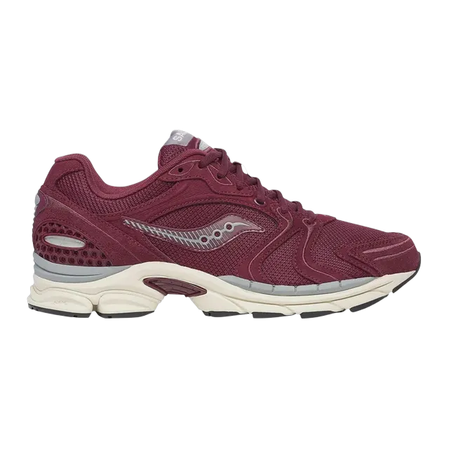 Saucony Progrid Triumph 4 Premium Maroon Grey — Authentic Shoes & Footwear at CLZTURE