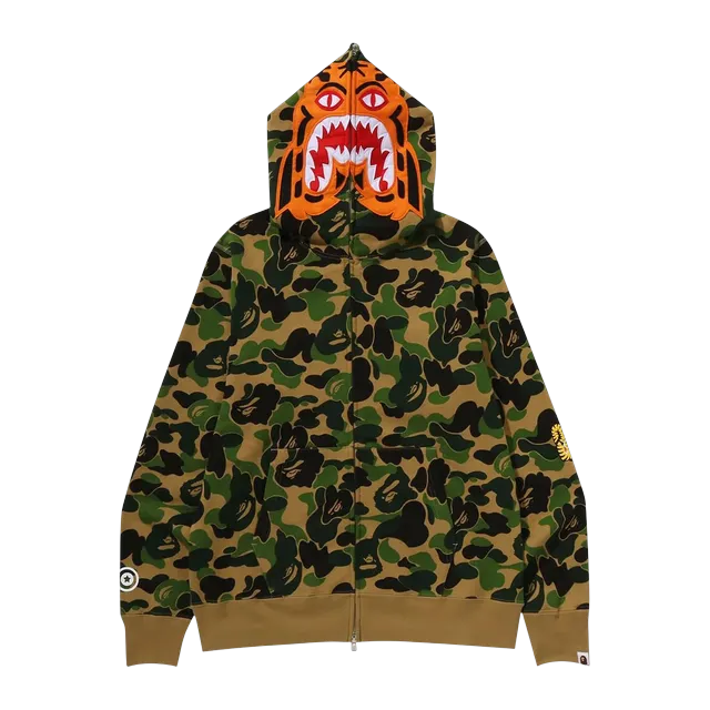 BAPE Camo Tiger Full Zip Hoodie Green — Authentic Hoodies & Sweats at CLZTURE