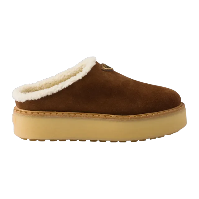Prada Suede Slippers Brown — Authentic Prada in stock at CLZTURE