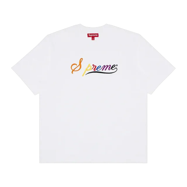 Supreme Cursive Shorts-Sleeve Top White — Authentic Supreme in stock at CLZTURE