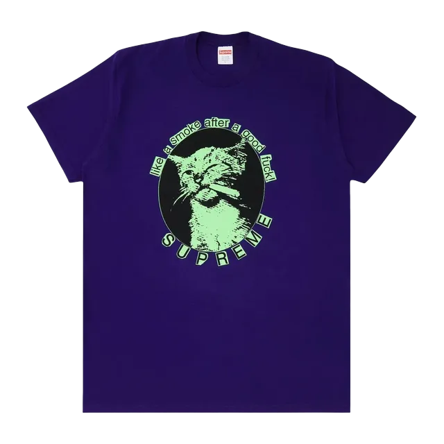 Supreme Smoke T-Shirt Purple — Authentic Supreme in stock at CLZTURE