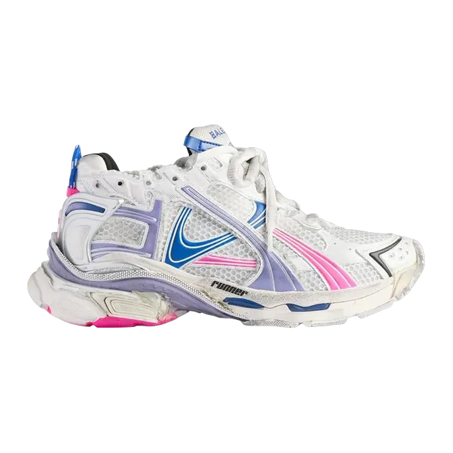Balenciaga Runner Worn Out White Lilac Neon Pink — Authentic Shoes & Footwear at CLZTURE