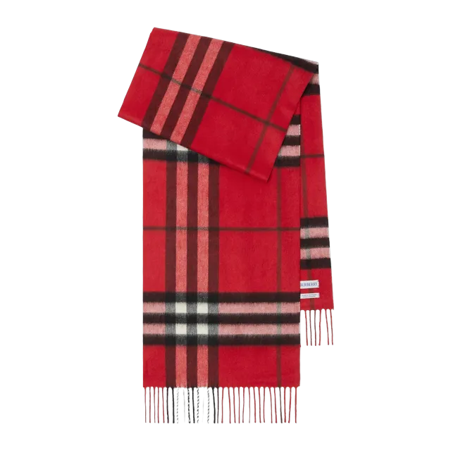 Burberry Scarf Cachemire Check Red — Authentic Burberry in stock at CLZTURE