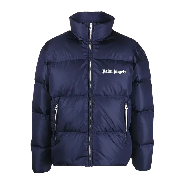 Palm Angels Classic Track Down Jacket Navy Blue — Authentic Jackets & Outerwear at CLZTURE