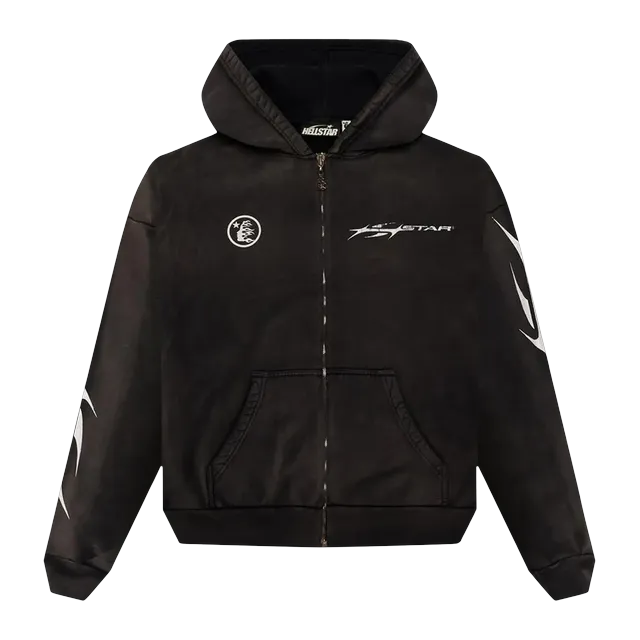 Hellstar Logo Zip-Up Hoodie Black — Authentic Hoodies & Sweats at CLZTURE