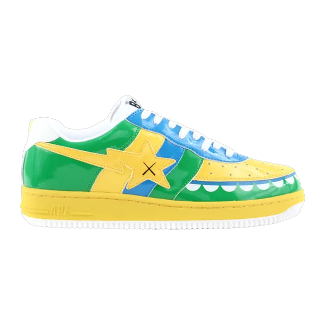 BAPE Kaws x Bapesta Fs-029 Low Chompers – Yellow Green — Authentic Shoes & Footwear at CLZTURE