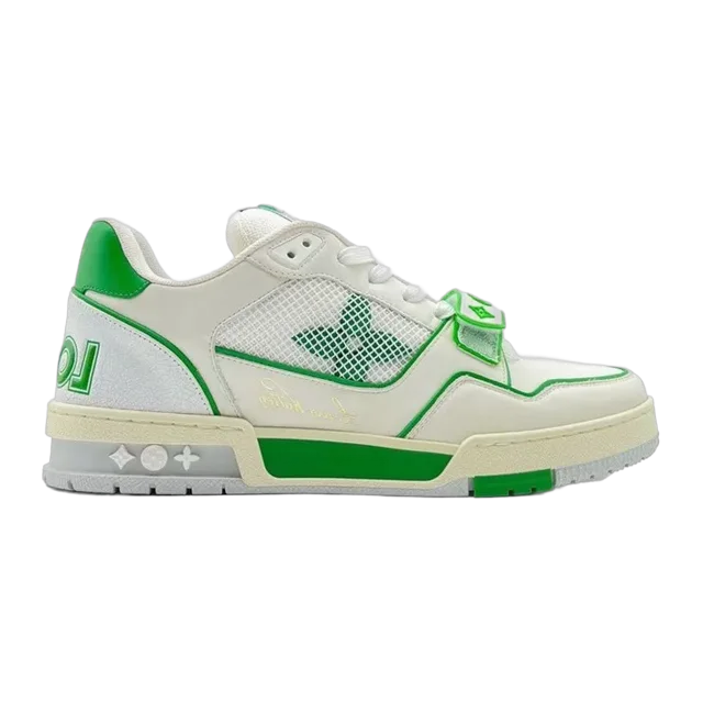 Louis Vuitton Green White Monogram Trainer Sneaker — Authentic louis-vuitton at CLZTURE