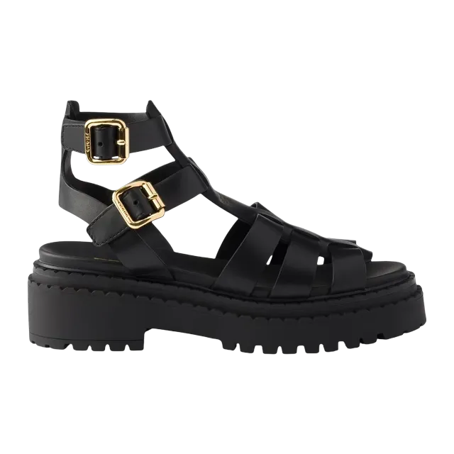 Prada Leather Sandals With Ankle Straps Black — Authentic Prada in stock at CLZTURE