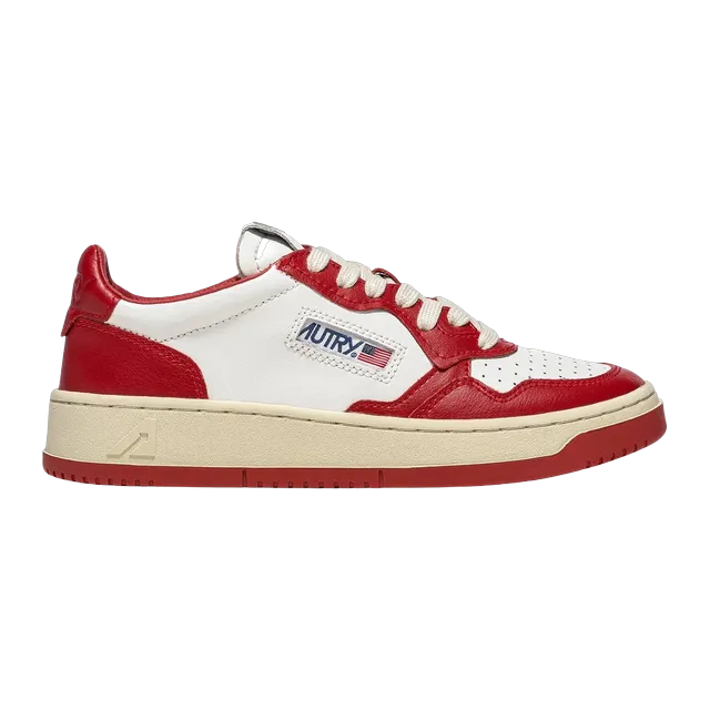 Autry Medalist Low White Red — Authentic Shoes & Footwear at CLZTURE