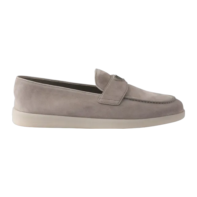 Prada Suede Loafers Neutral — Authentic Prada in stock at CLZTURE