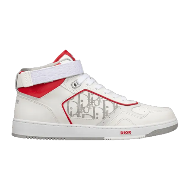 Dior Sneakers B27 Haute Oblique White Red — Authentic Shoes & Footwear at CLZTURE