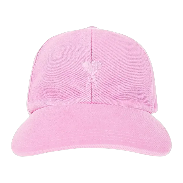 AMI Paris Tonal Adc Embroidery Cap Candy Pink — Authentic Accessories at CLZTURE