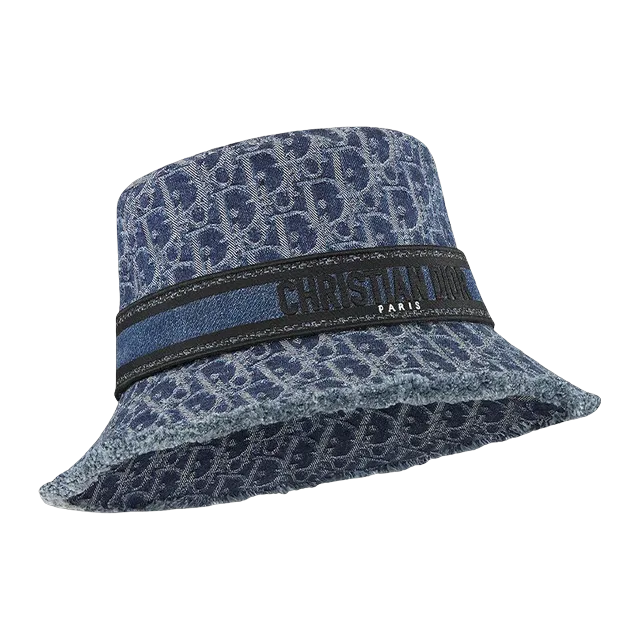 Dior Bucket Hat Teddy-D Oblique Blue — Authentic Accessories at CLZTURE