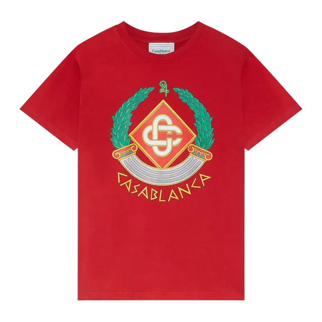 Casablanca Casa Crest T-Shirt Red — Authentic T-Shirts at CLZTURE