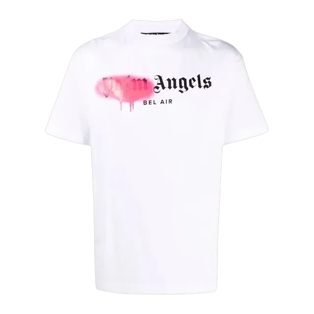 Palm Angels Bel Air Sprayed Logo White — Authentic T-Shirts at CLZTURE