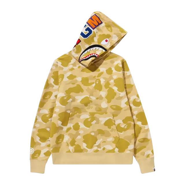 BAPE Color Camo Shark Pullover Hoodie Yellow — Authentic Hoodies & Sweats at CLZTURE