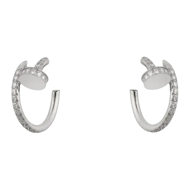 Cartier Créoles Juste Un Clou Petit Pavées Silver — Authentic Jewelry at CLZTURE