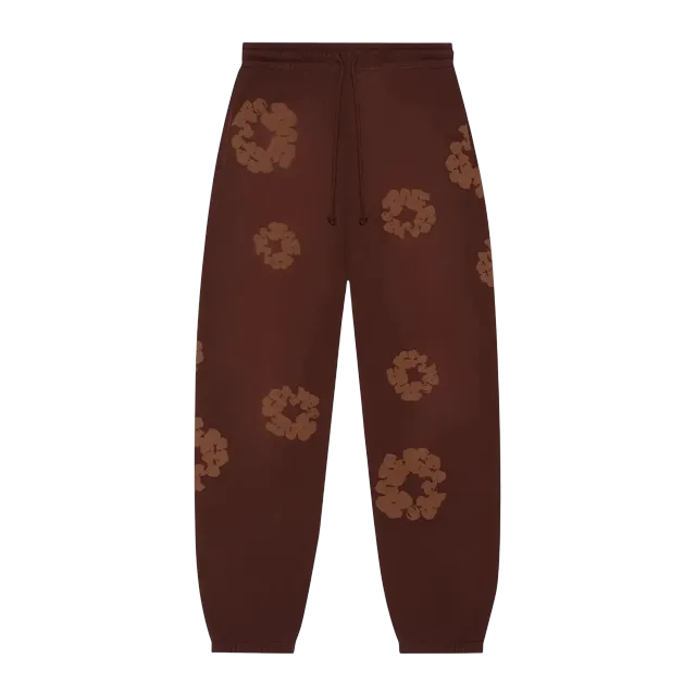 Denim Tears Mono Cotton Wreath Sweatpants Brown — Authentic Pants & Trousers at CLZTURE