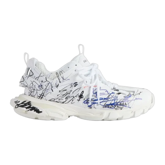Sneaker Track Autographe White/Black/Blue/Red — Authentic Balenciaga at CLZTURE