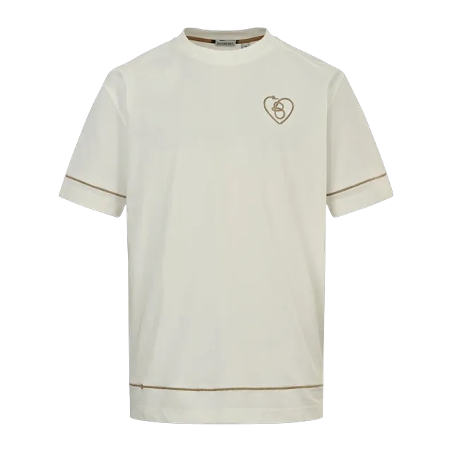 Burberry T-Shirt Coeur Embroidered Neutral — Authentic T-Shirts at CLZTURE