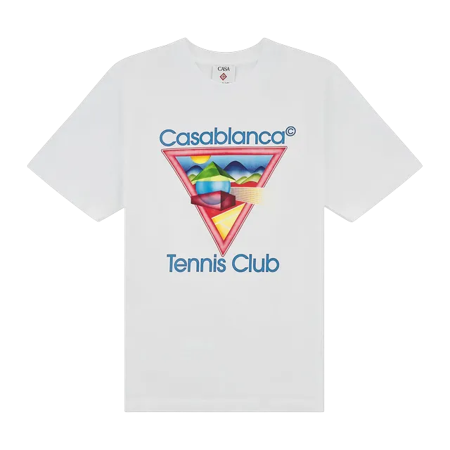 Casablanca Tennis Club Icon Printed T-Shirt White — Authentic T-Shirts at CLZTURE
