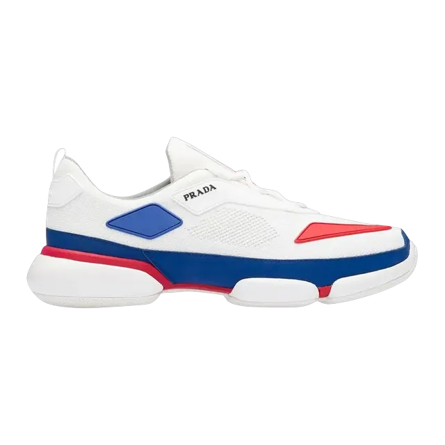 Prada Cloudbust Knit White Blue Red — Authentic Shoes & Footwear at CLZTURE