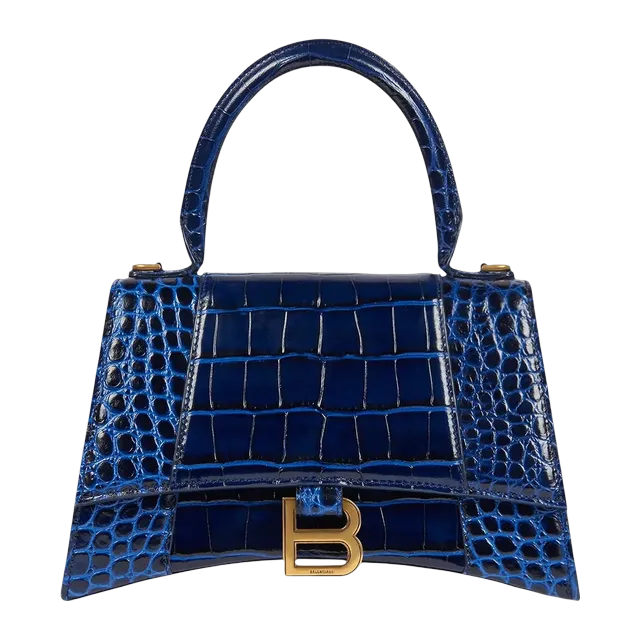 Balenciaga Hourglass Top Xs 19Cm Croco Blue — Authentic Bags & Luggage at CLZTURE