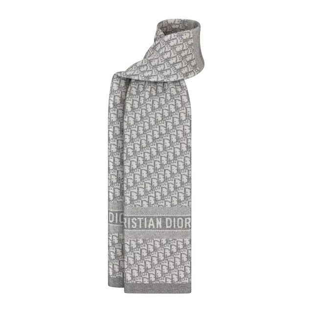 Dior Scarf Oblique Alps Grey — Authentic Accessories at CLZTURE