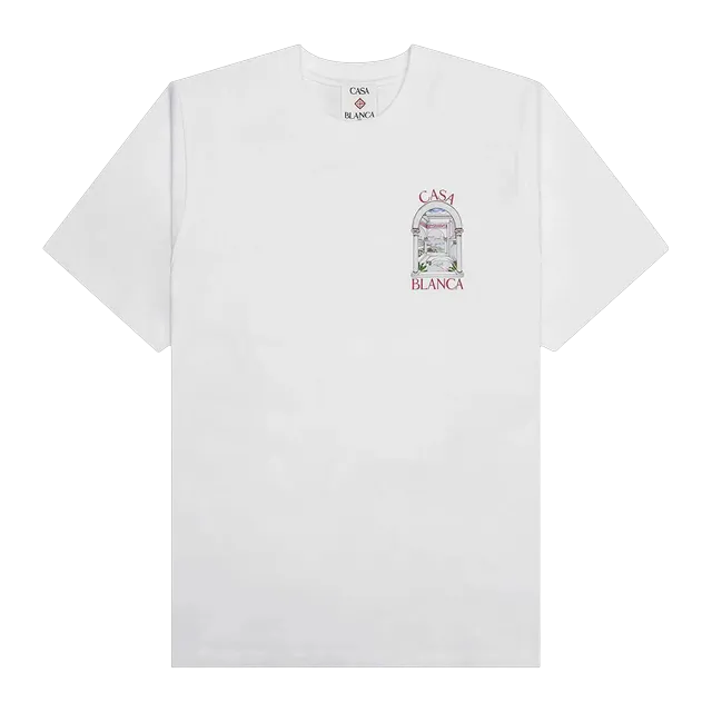 Casablanca Le Passage Printed T-Shirt White — Authentic Casablanca in stock at CLZTURE
