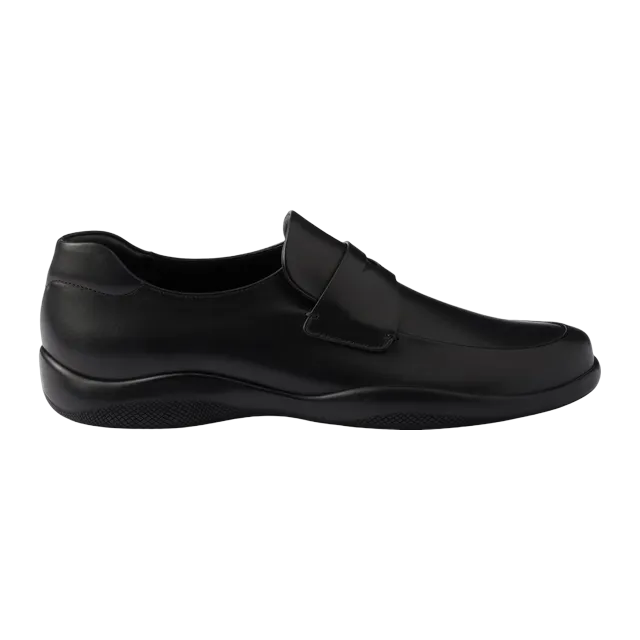 Prada Toblach Leather Loafers Black — Authentic Prada in stock at CLZTURE