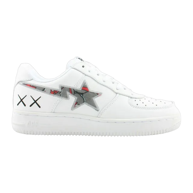 BAPE Kaws x Bapesta Fs-001 Low White Red Gray — Authentic Shoes & Footwear at CLZTURE