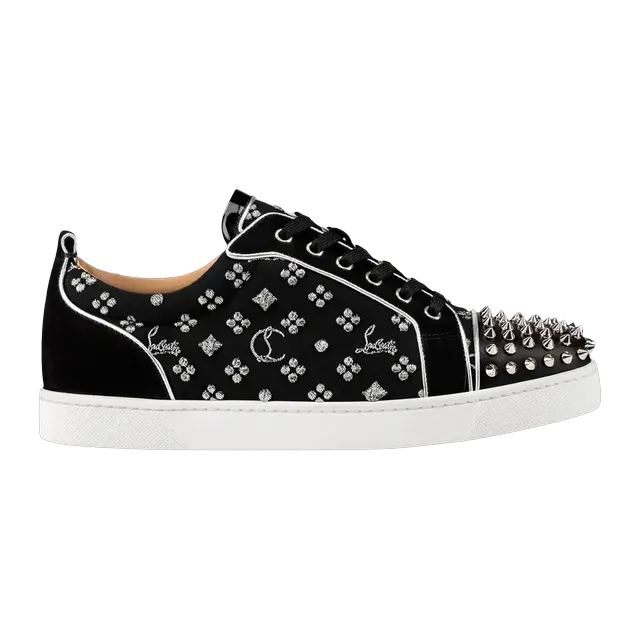 Christian Louboutin Junior Flat Spikes Black Silver — Authentic Shoes & Footwear at CLZTURE